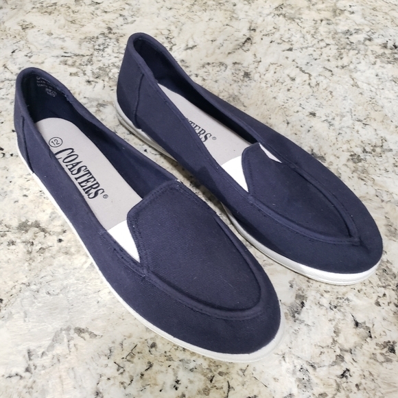 Men's Coasters Slip On Blue Canvas Shoes | Size 12 - Picture 2 of 12
